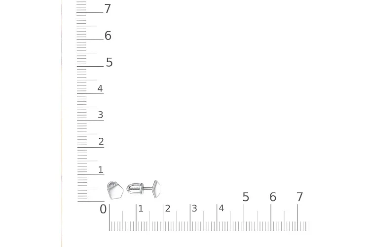 Серьги-пусеты из белого золота без вставок