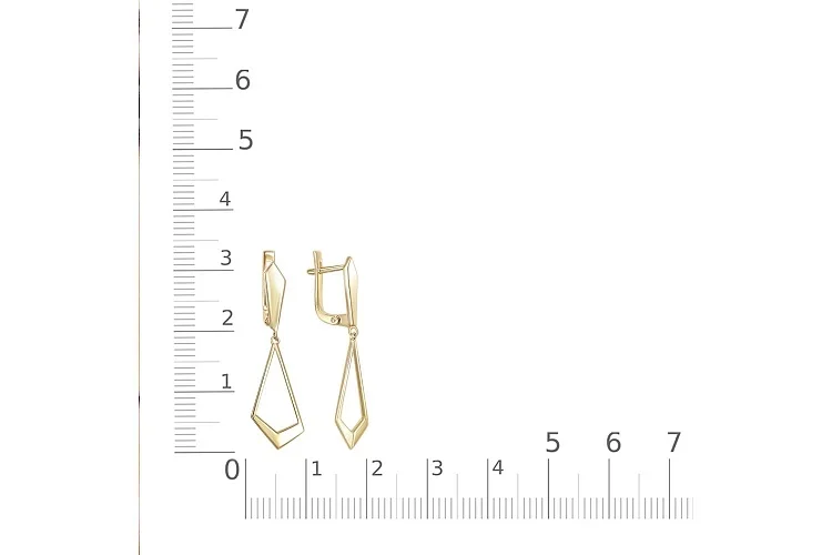 Серьги из жёлтого золота без вставок