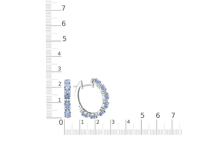 Серьги из белого золота с 14 циркониями и 32 фианитами