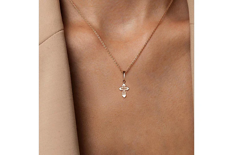 Крест из красного золота без вставок