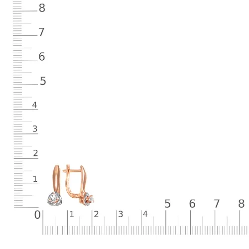 Серьги из красного золота с 2 бриллиантами