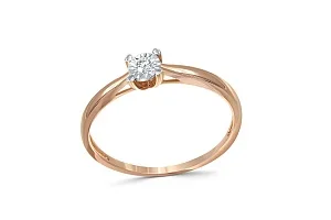 Кольцо из красного золота с бриллиантом