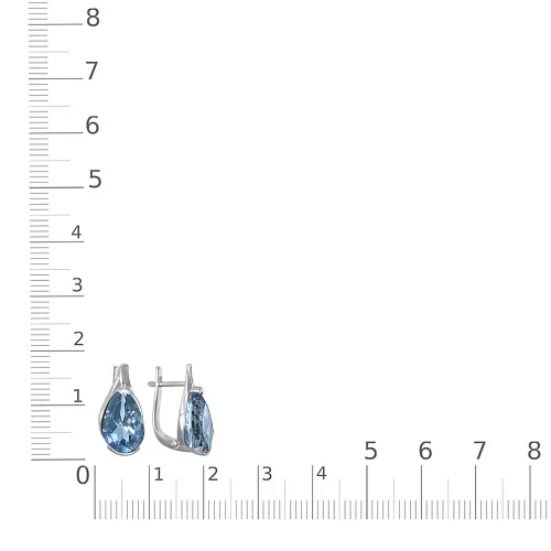 Серьги из белого золота с 2 топазами лондон