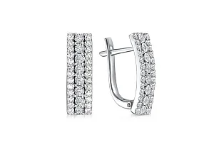 Серьги Дорожки из белого золота с 68 бриллиантами