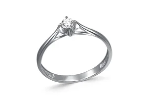 Кольцо из белого золота с бриллиантом