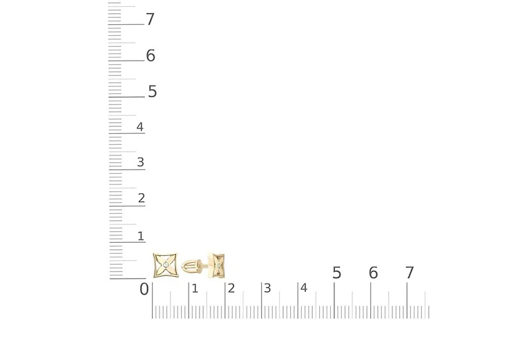 Серьги-пусеты Клевер из белого золота с 2 фианитами