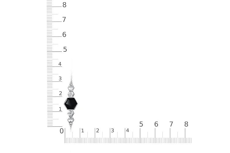 Браслет с шестиугольником из белого золота с 2 фианитами