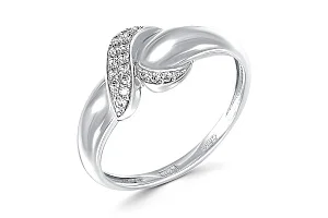 Кольцо из белого золота с 17 фианитами