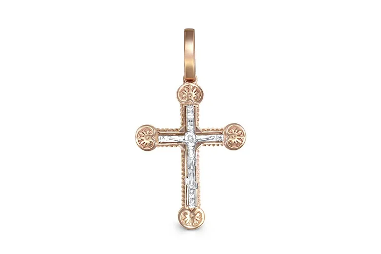 Крест из красного золота без вставок
