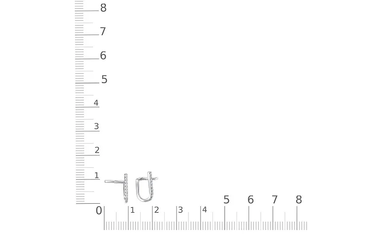 Серьги-пусеты Дорожки из белого золота с 18 фианитами