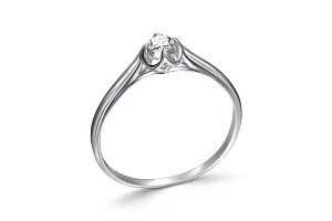 Кольцо из белого золота с бриллиантом