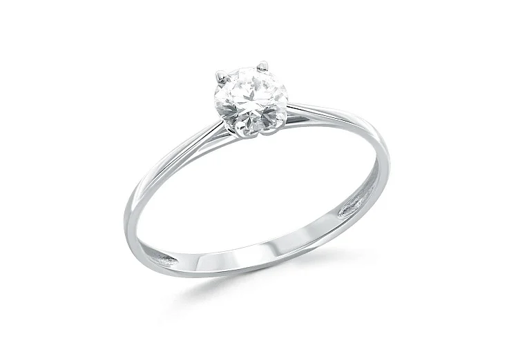 Кольцо из белого золота с фианитом