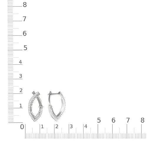 Серьги из белого золота с 60 фианитами