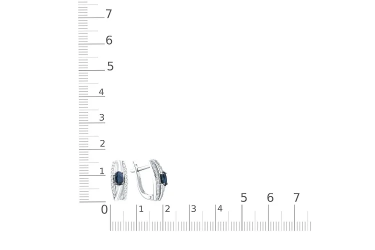 Серьги из белого золота с 2 сапфирами и 36 бриллиантами