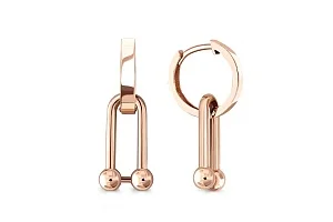 Серьги-трансформеры из красного золота без вставок