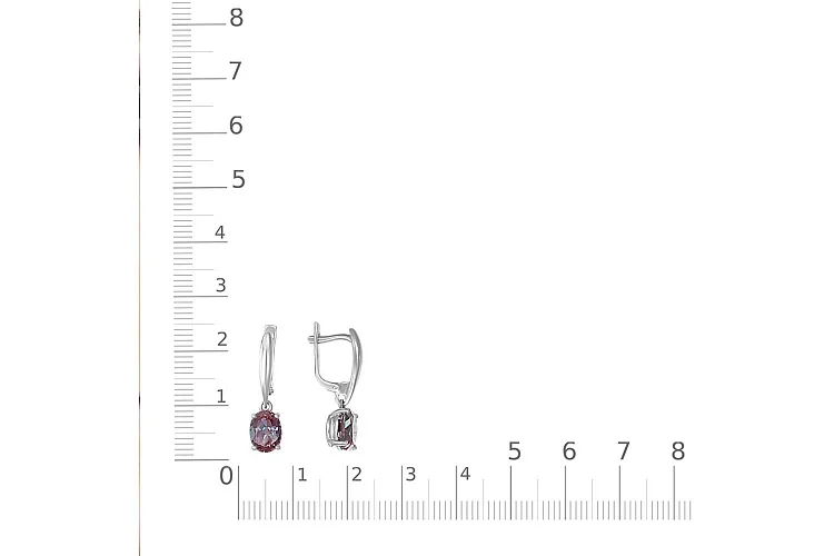 Серьги из белого золота с 2 александритами