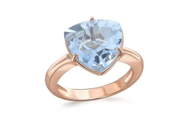 Кольцо из красного золота с топазом sky