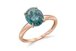 Кольцо из красного золота с кварцем