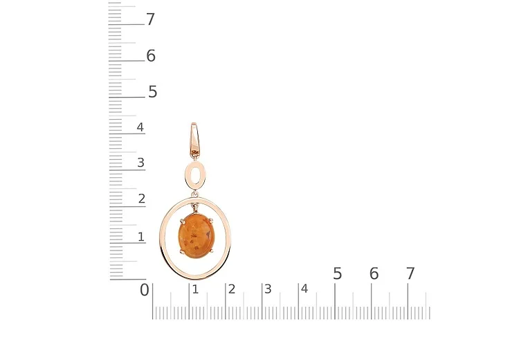 Подвеска из красного золота с янтарём