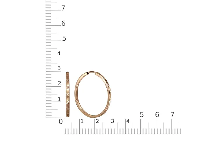 Серьги-конго из красного золота без вставок