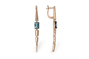 Серьги из красного золота с 2 топазами лондон