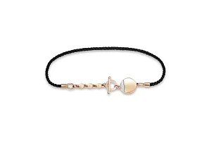 Браслет на шнурке с кругом из красного золота с 3 бриллиантами