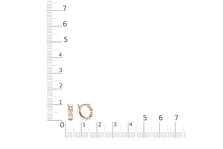 Серьги из красного золота с 4 фианитами