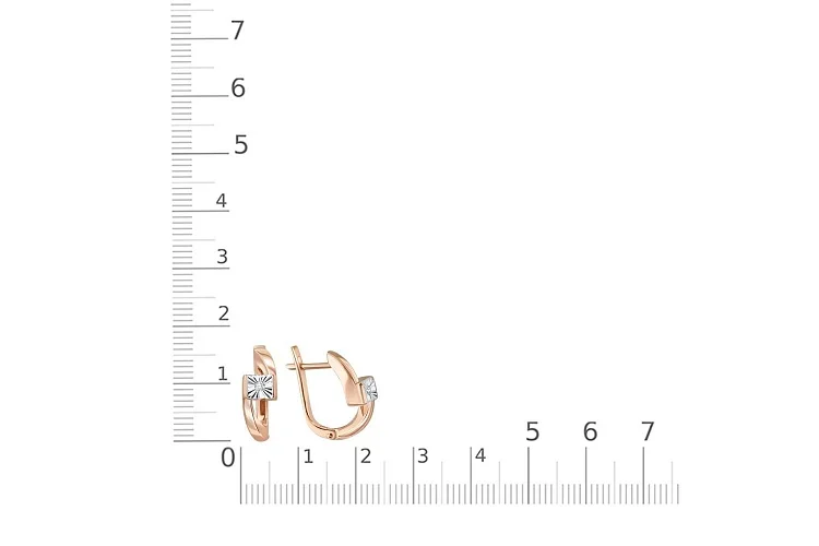 Серьги из красного золота с 2 бриллиантами