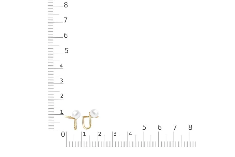 Серьги-пусеты из жёлтого золота с 2 жемчужинами