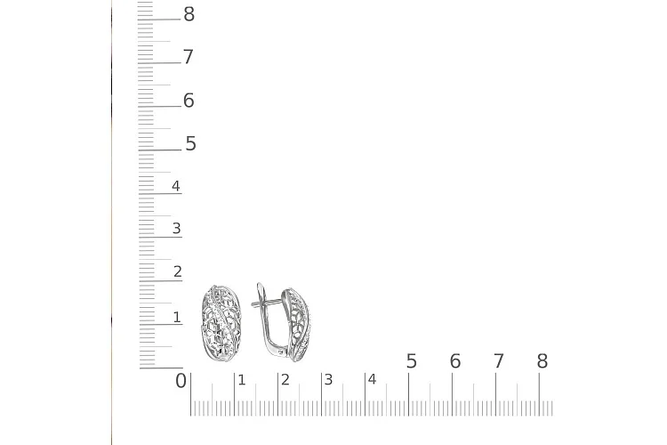 Серьги из белого золота с 26 фианитами