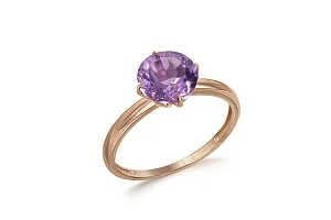 Кольцо из красного золота с аметистом