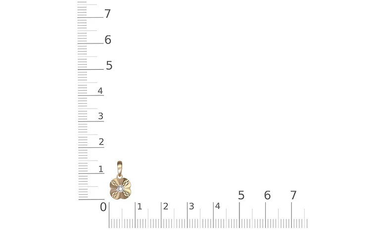 Подвеска Цветок из жёлтого золота с фианитом