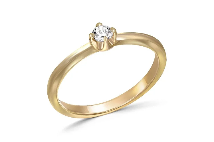 Кольцо из жёлтого золота с бриллиантом