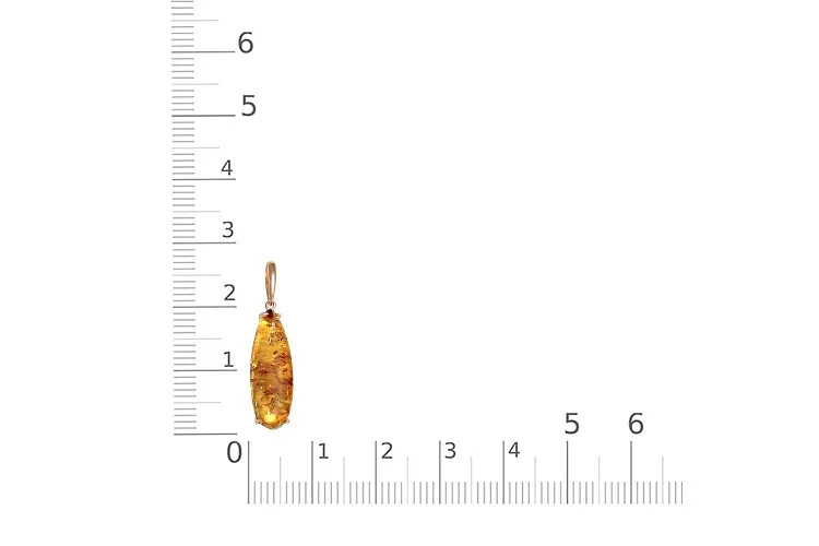 Подвеска из красного золота с янтарём