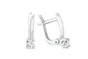 Серьги из белого золота с 2 выращенными бриллиантами