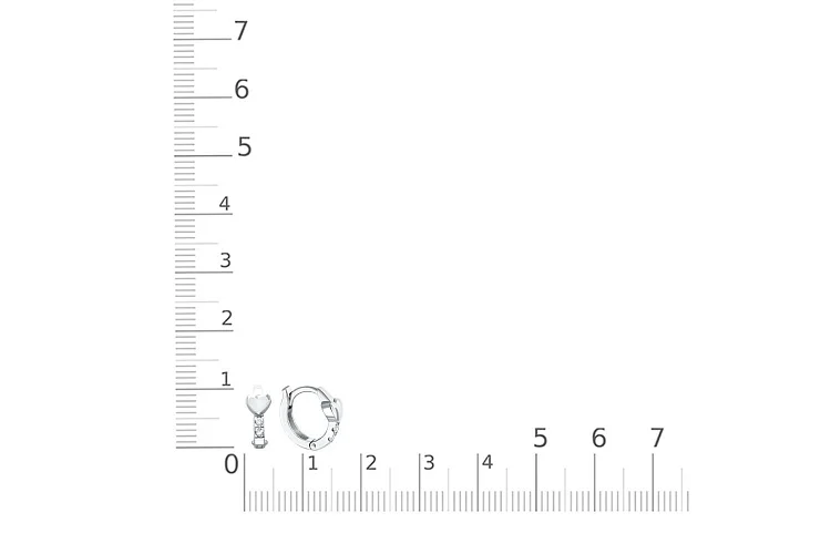 Серьги Сердца из белого золота с 4 фианитами
