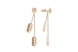 Серьги-пусеты Лезвия из красного золота без вставок