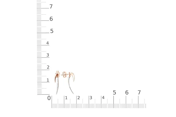 Серьги-пусеты Дорожки из красного золота с 16 фианитами