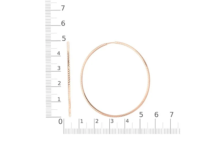 Серьги-конго из красного золота без вставок