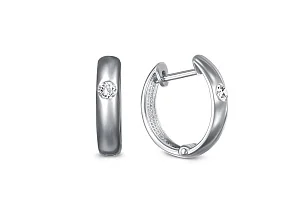 Серьги из белого золота с 2 бриллиантами