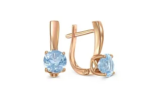 Серьги из красного золота с 2 топазами sky