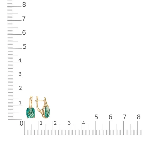 Серьги из жёлтого золота с 2 кварцами