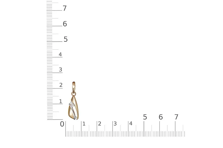 Подвеска из жёлтого золота с 3 фианитами