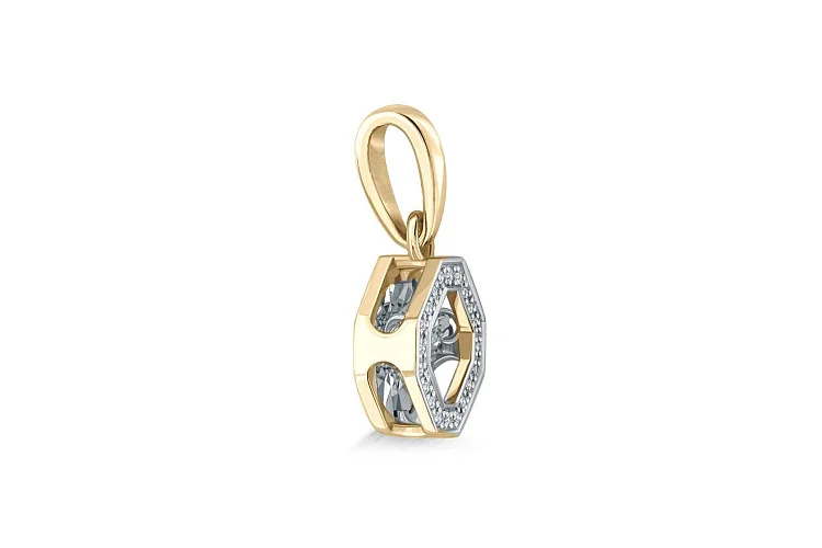 Подвеска из жёлтого золота с 21 бриллиантами