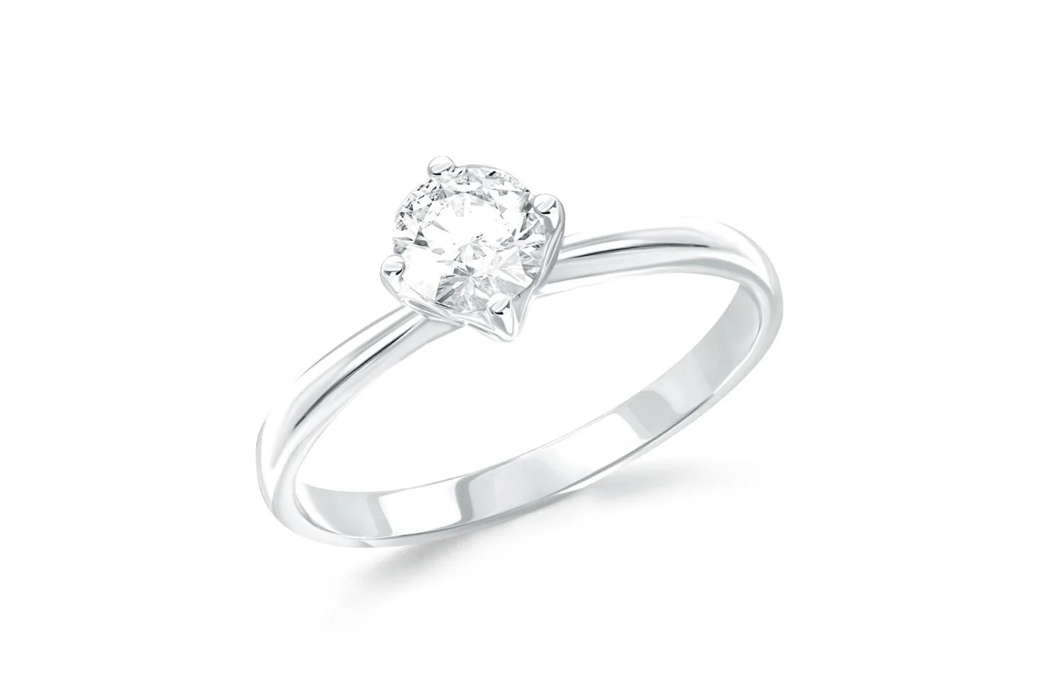 Кольцо из белого золота с кристаллом swarovski