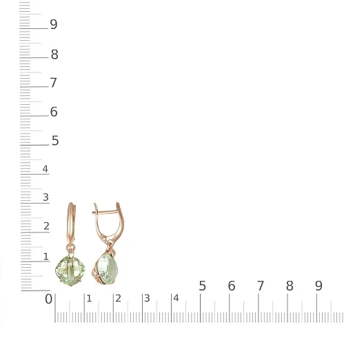 Серьги из красного золота с 2 аметистами