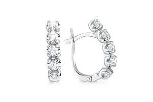 Серьги Дорожки из белого золота с 10 муассанитами