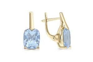 Серьги из жёлтого золота с 2 топазами sky