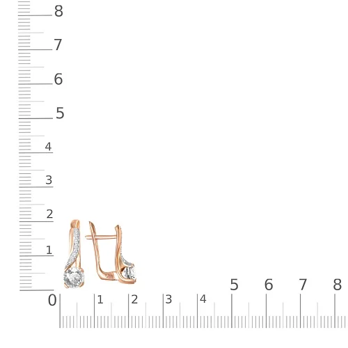 Серьги из красного золота с 16 кристаллами swarovski