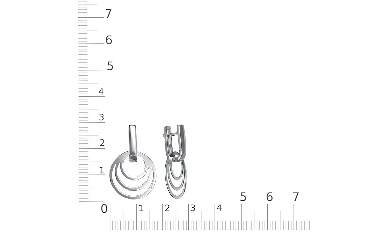 Серьги-трансформеры Круги из белого золота без вставок